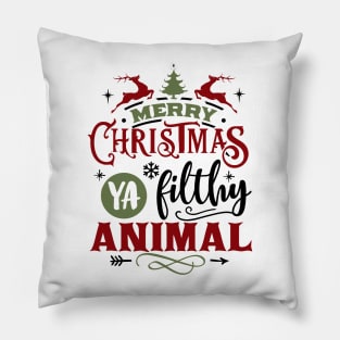 Merry Christmas Ya Filthy Animal - Holiday Nostalgia Pillow