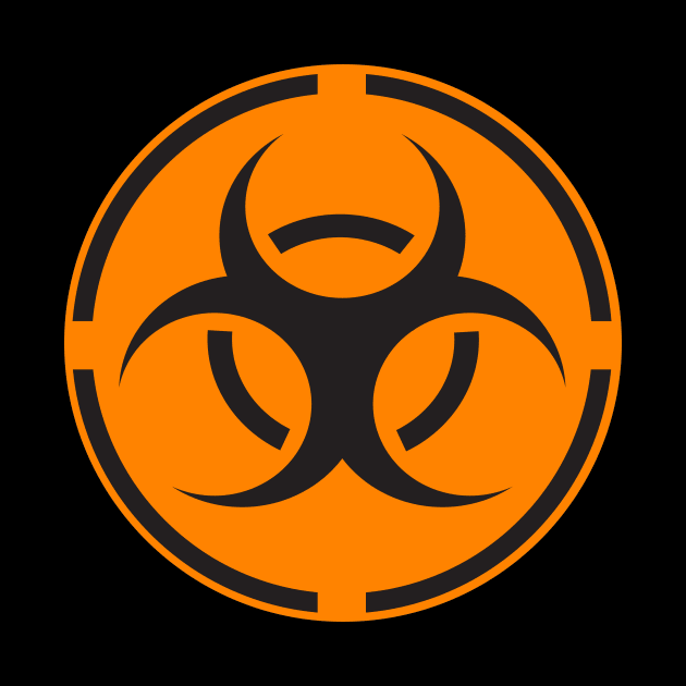 Orange biohazard label by ComPix