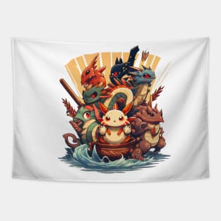 Pokem Style Little Monsters Tapestry