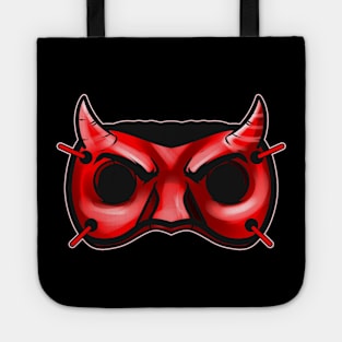 Horned Devil Mask Costume for Halloween Tote