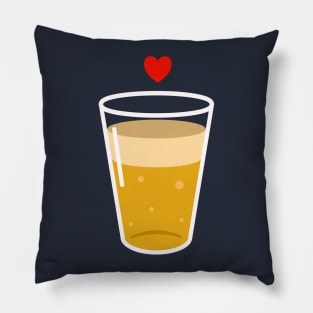 Heart I Love Beer Retro Vintage Pillow