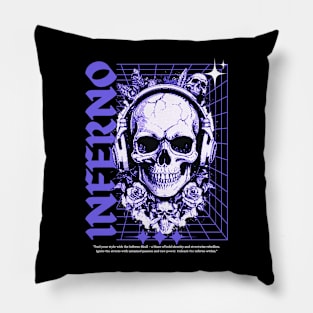 Inferno skull , streetwear skull ,Design Pillow