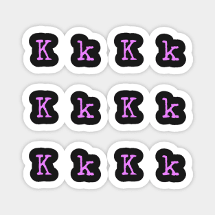 Pink Typewriter Letter K Magnet