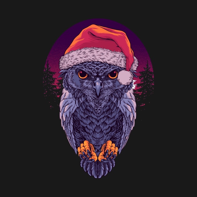 Menacing Christmas Owl Illustration by SLAG_Creative