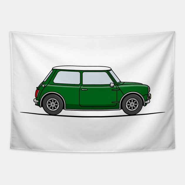 Classic Mini Cooper - Green Tapestry by JingleSnitch