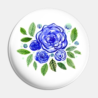 Spring roses bouquet - blue Pin