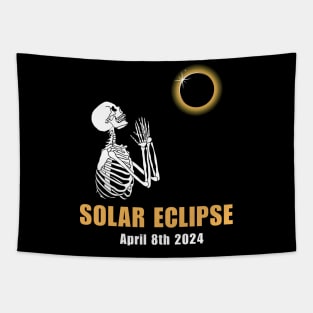 Solar Eclipse Skeleton April 8th 2024 Tapestry