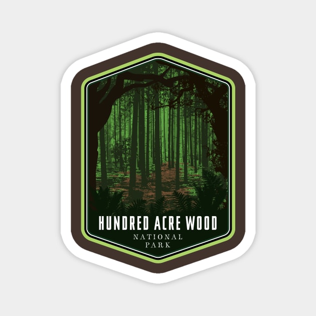 Hundred Acre Wood National park Magnet by MindsparkCreative