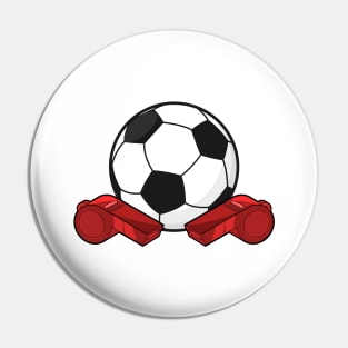 Referee whistle & Soccer ball Pin