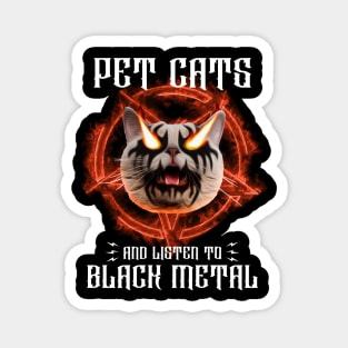 Black Cat Metal Magnet