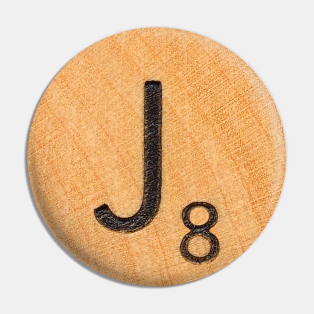 Scrabble Tile 'J' Pin by RandomGoodness