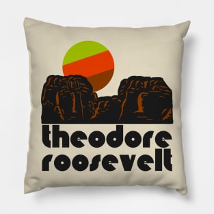 Retro Theodore Roosevelt ))(( Tourist Souvenir National Park Design Pillow