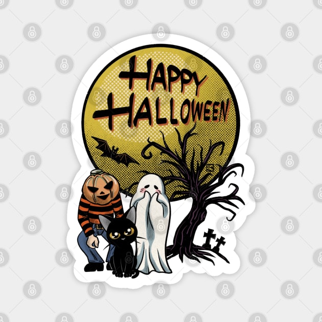 Happy Halloween Friends Magnet by BATKEI