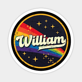 William // Rainbow In Space Vintage Grunge-Style Magnet