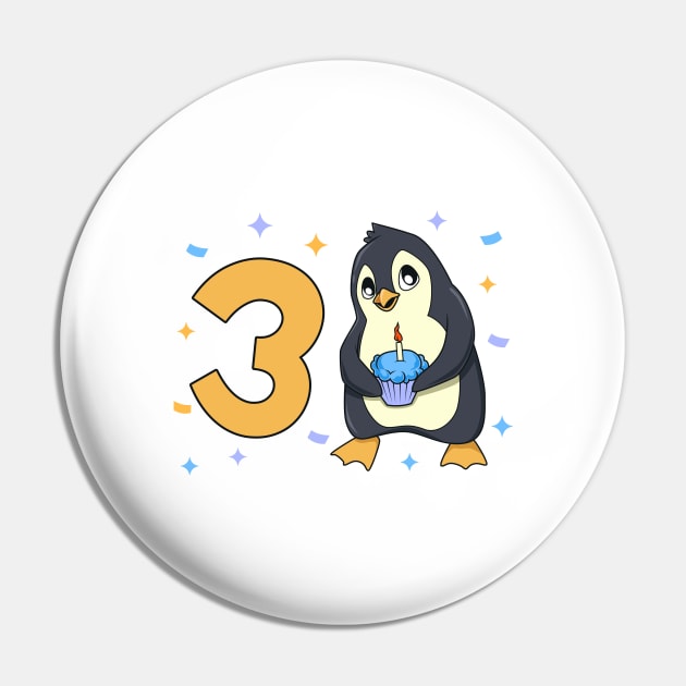 I am 3 with penguin - kids birthday 3 years old Pin by Modern Medieval Design