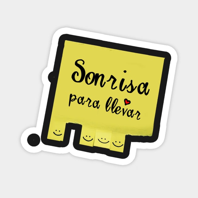 Sonrisa Para llevar Smile Emoji Spanish Magnet by hispanicworld