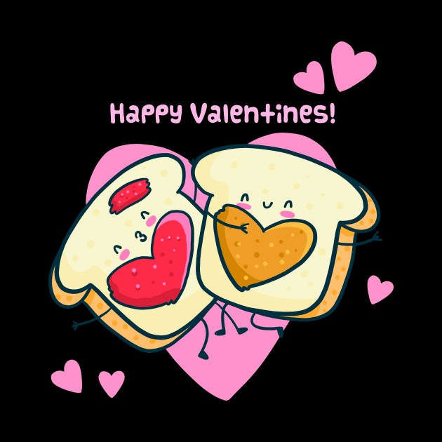 Happy valentines day, peanut butter and jelly toasts by Frispa