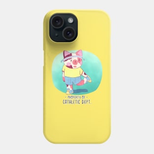 Retro Exercise Cat Pun - Property of Cathletic Department Phone Case