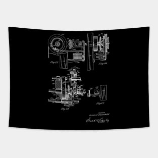 Automatic Bowling Machine Vintage Patent Drawing Tapestry