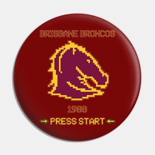 Brisbane - - Pixel Art - RETRO BRONCOS Pin