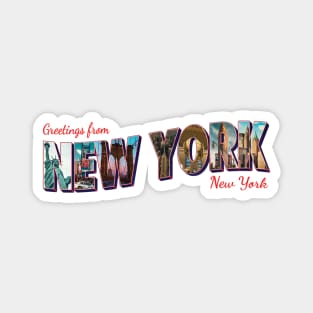 Greetings from New York City in New York vintage style retro souvenir Magnet