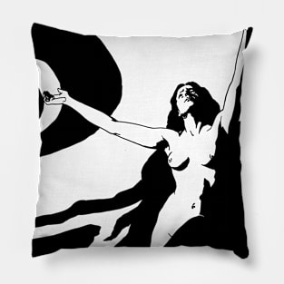 Woman with raised arms Pillow