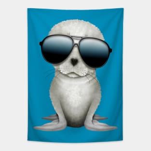 Cute Baby Arctic Seal Wearing Sunglasses Tapestry