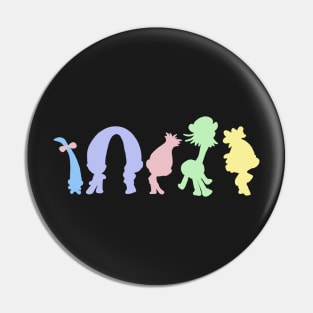 Pastel Trolls Outline Pin