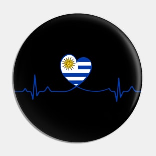 My Heart Beats for Uruguay Pin