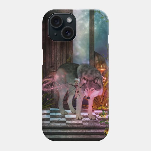 Awesome wolf with little fairy Phone Case by Nicky2342