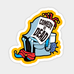 Comedy is Dead- Cartoon of A Jester on the Toilet 1.0 Magnet