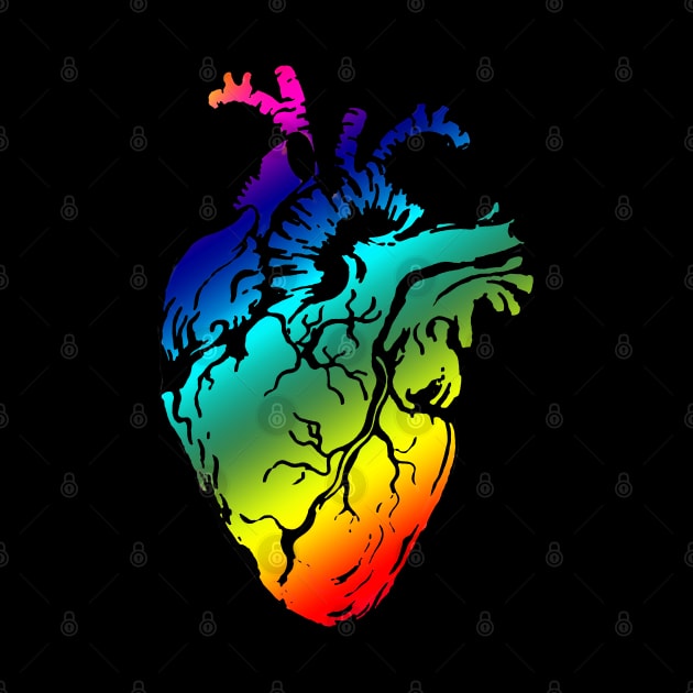 Heart Human Anatomy raimbow prideshirt by Collagedream