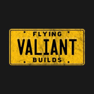 Flying Valiant Builds License Plate (Yellow and Black - Worn) T-Shirt