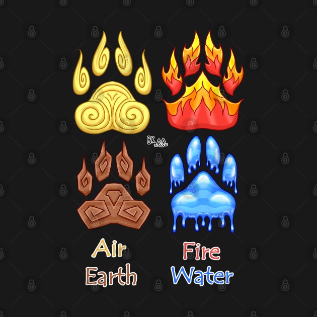 Elemental Paw Prints by Bluekittie