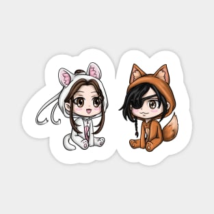 Xie Lian and Hua Cheng ferret and Fox Chibis Magnet