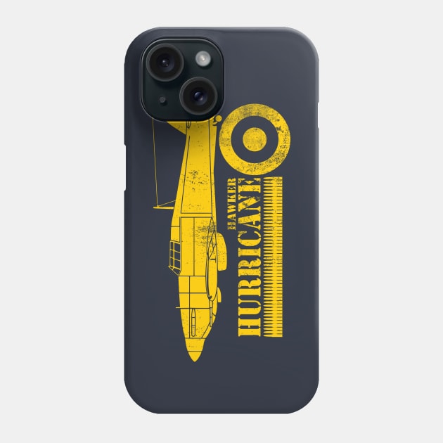 WW2 Battle of Britain RAF Hurricane (distressed) Phone Case by TCP