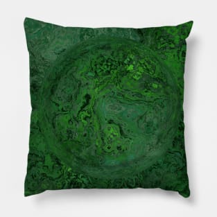 Green Fluid Pour Marble Planet Pillow