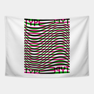 Type Wave (Magenta Green Black) Tapestry