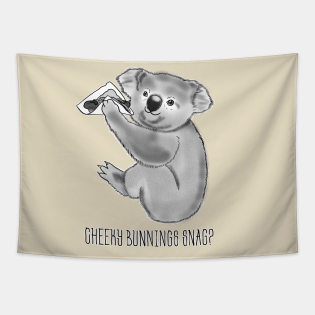 Cheeky Bunnings Snag Tapestry by ACDesigns