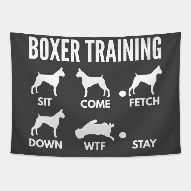 Boxer Training Boxer Dog Tricks Tapestry by DoggyStyles