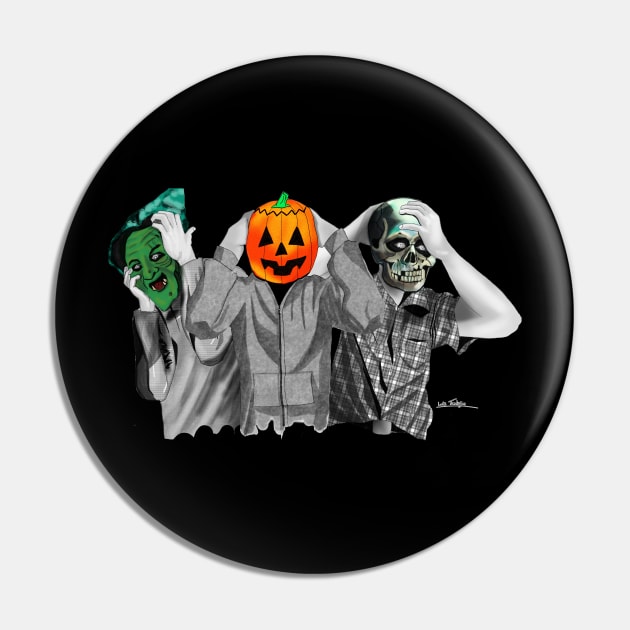 Halloween Mask Trio - colour splash Pin by lucafon18
