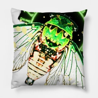 I AM A SPACE ROCKET! Emerald-green dragonflies decorations cicade fly glow bugs Pillow