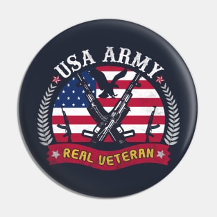 USA Army Veteran T=shirt Pin