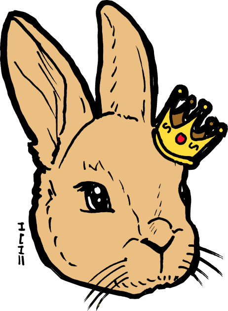 Cute Easter Bunny Rabbit wearing Crown for Easter Kings and Queens! Kids T-Shirt by sketchnkustom