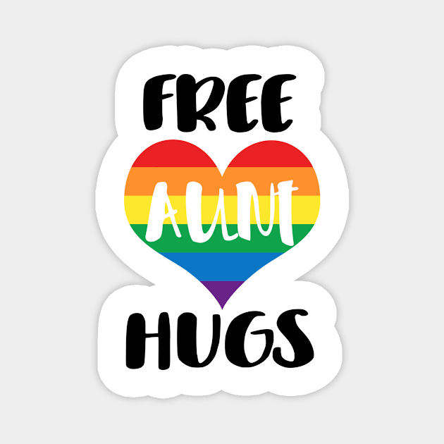 Free Aunt Hugs - Black Text Magnet by SandiTyche