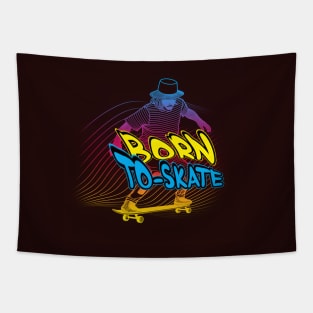 Skateboard Design, multi color design Tapestry