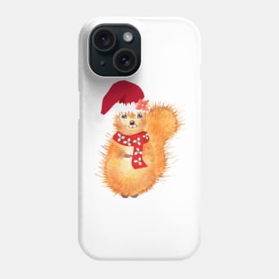 Silly Squirrel with a Christmas hat, gifts for teens, christmas gift, gift for teen, dancing gifts for girls Phone Case