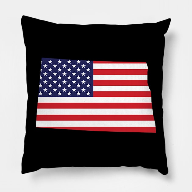 North Dakota State Shape Flag Background Pillow by anonopinion