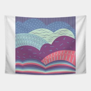 Abstract mountains and sky Tapestry