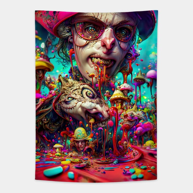 Fear and Loathing in Wonderland #4 Tapestry by aetherialdnb
